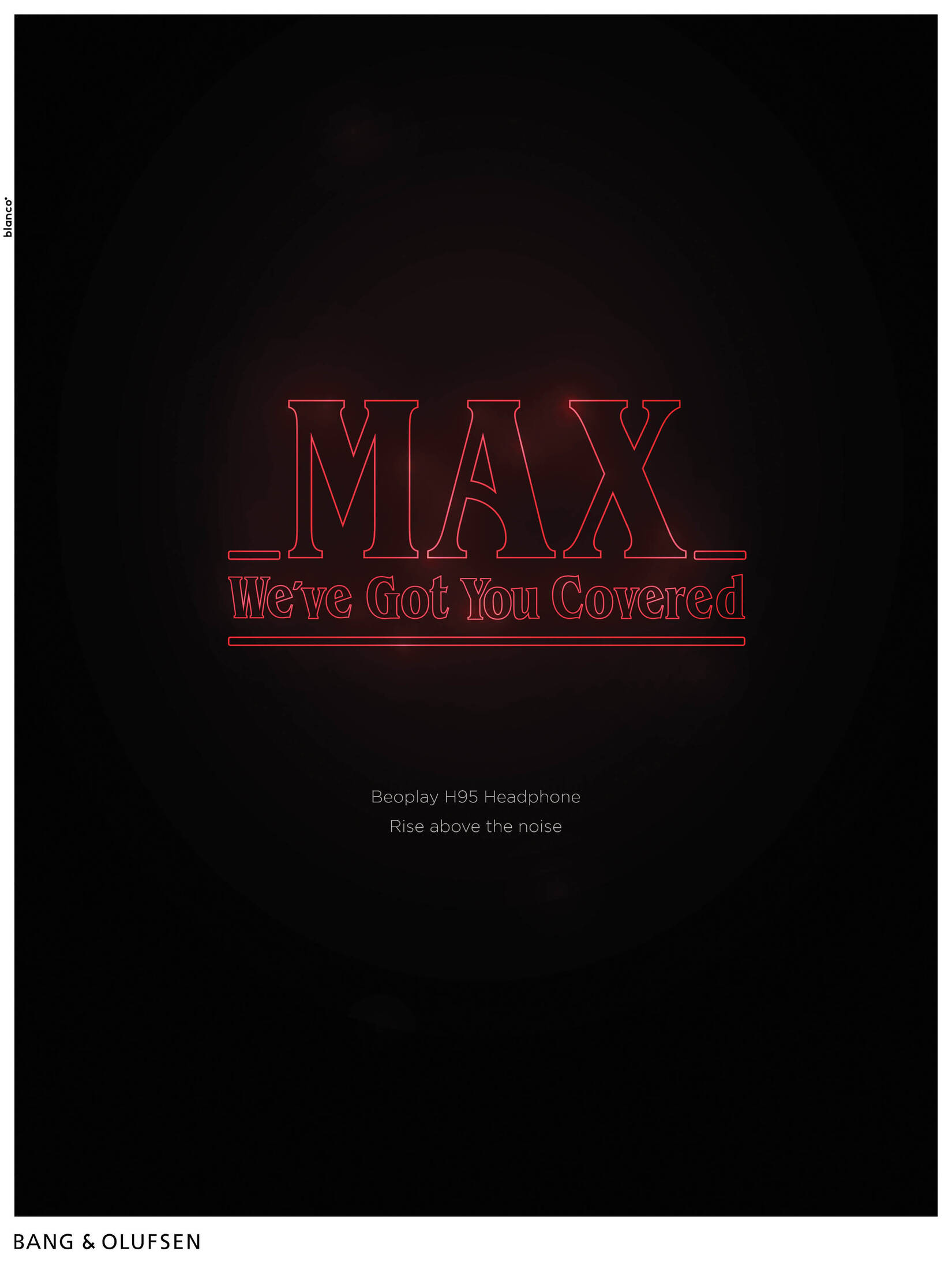 מודעת Bang and Olufsen בהשראת Stranger Things עם הכיתוב MAX We've Got You Covered